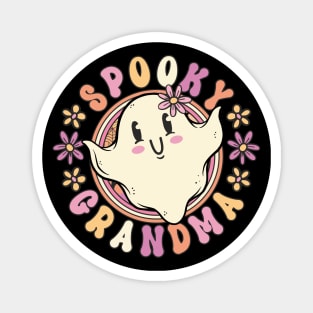 Groovy Halloween Costume Spooky Grandma Retro 70s Ghost Magnet